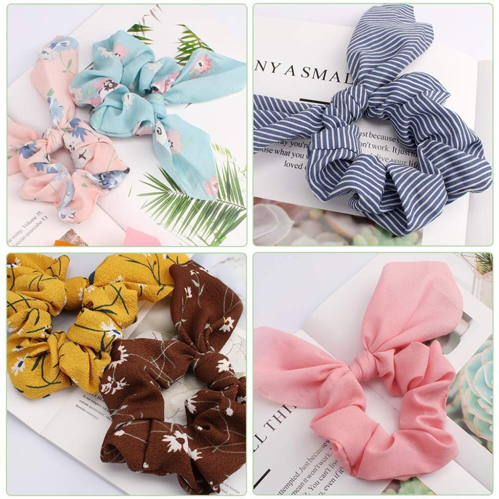 20 Pack Hair Scrunchies for Women, Adorable Chiffon Bow Scrunchies for Thick Hai - Picture 3 of 7